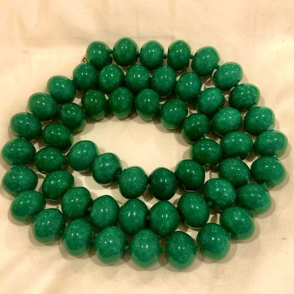 Vintage Sterling Silver Aventurine Natural Stone Necklace - Picture 10 of 13